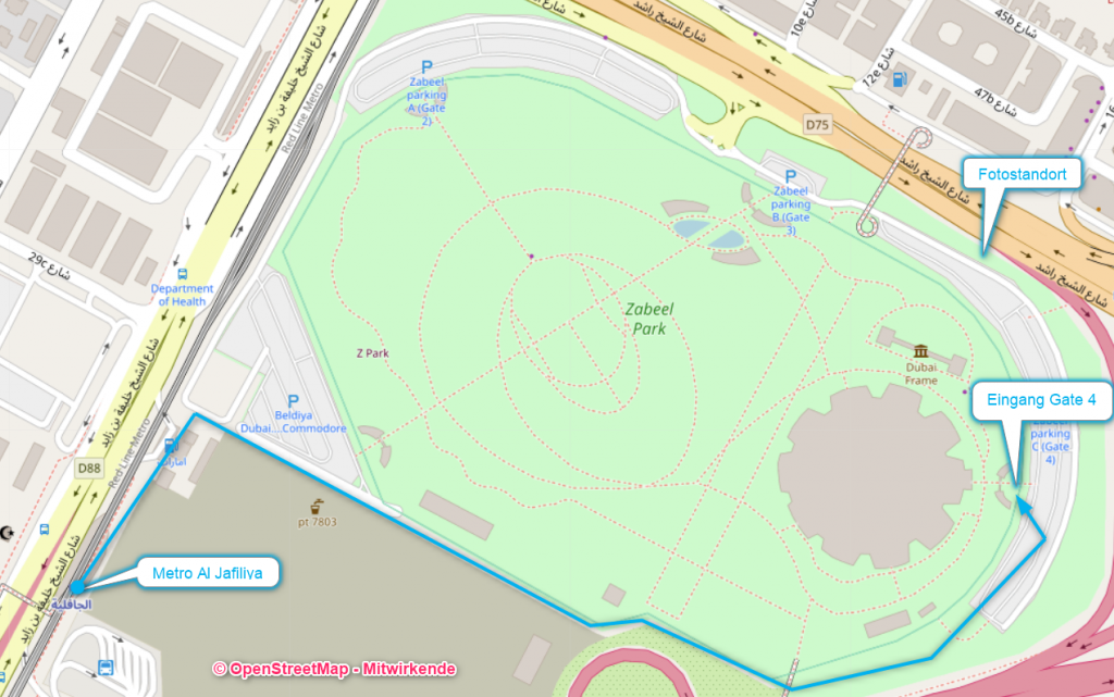 Dubai Frame - Fotospots - (© OpenStreetMap - Mitwirkende)