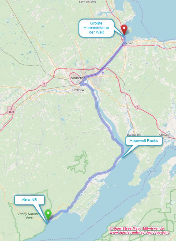 Alma - Shediac (© OpenStreetMap - Mitwirkende)