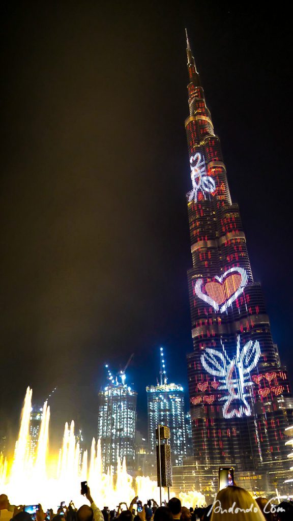 Lichershow am Burj Khalifa