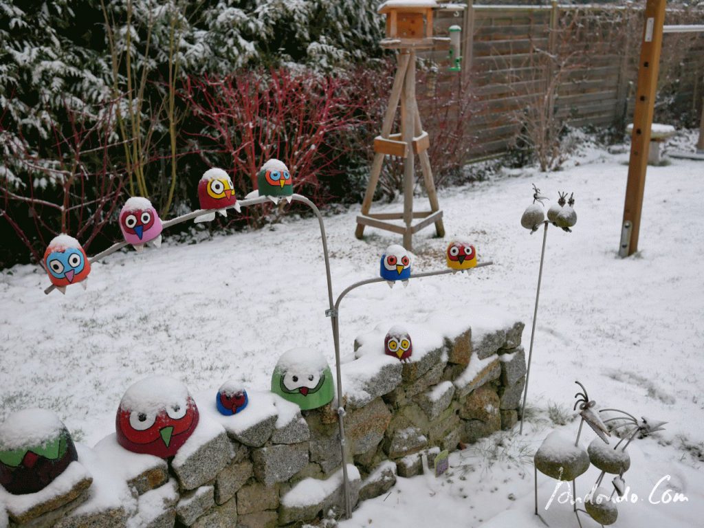Eulenparade im Schnee