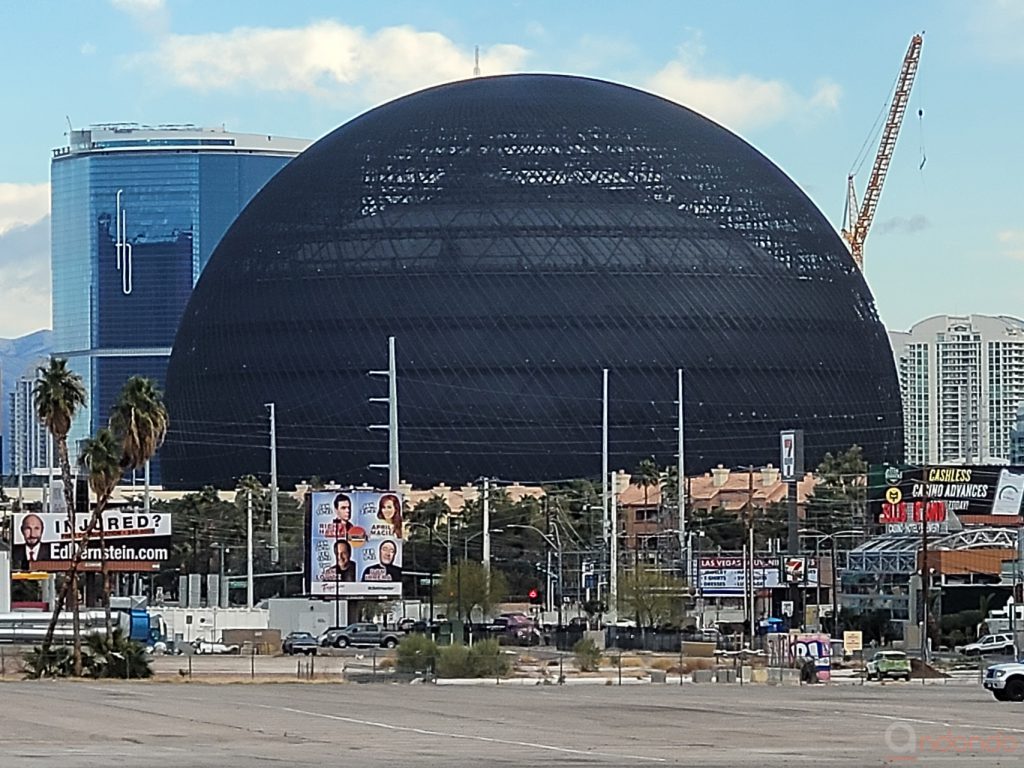 MSG The Sphere - Blick von der East Harmon Av. (auf dem Rückweg)