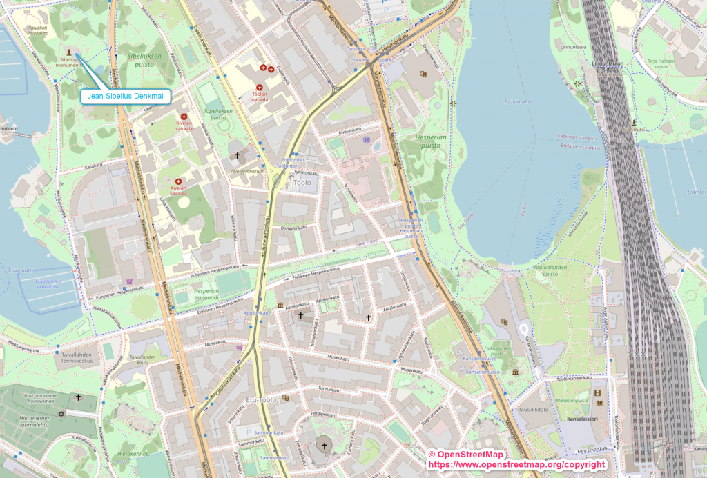 Karte Jean Sibelius Denkmal (© OpenStreetMap)