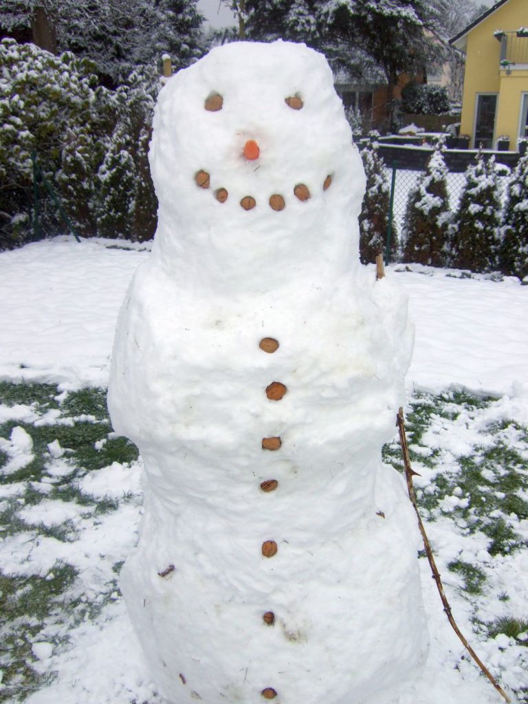 Schneemann im Garten