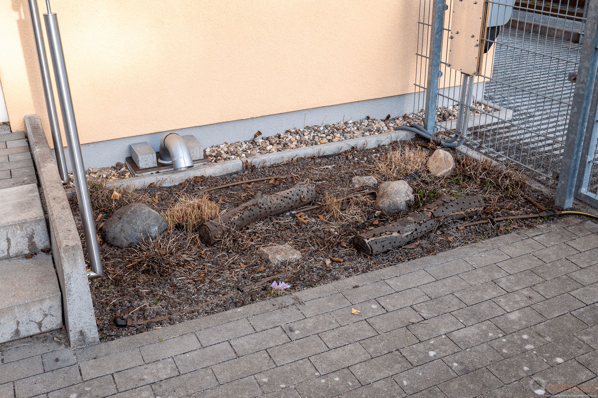 Gesäubertes Beet im Vorgarten