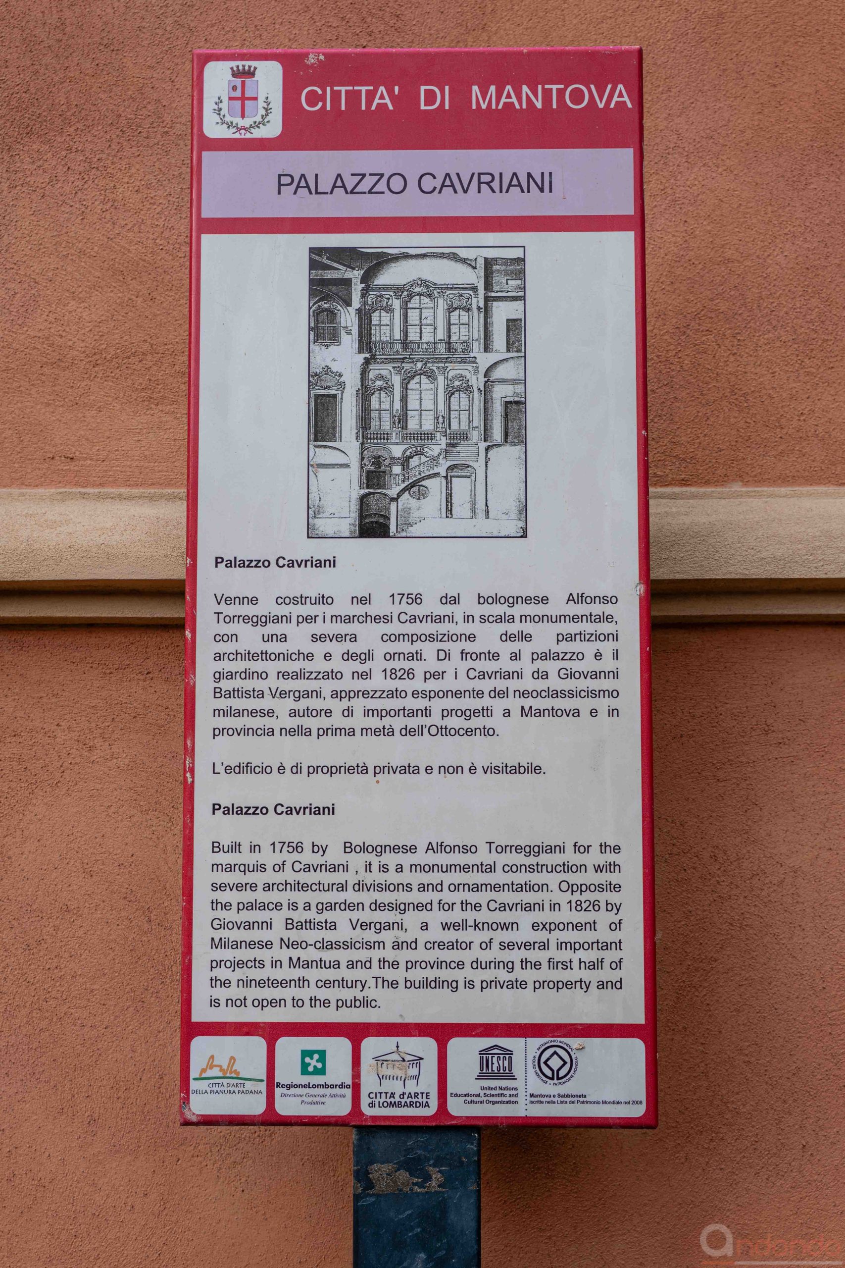 Informationstafel Palazzo Cavriani - Mantua
